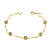 Blue Topaz 9.9 Super Shopping Day Elegant Blue 925 Silver Chain Bracelet