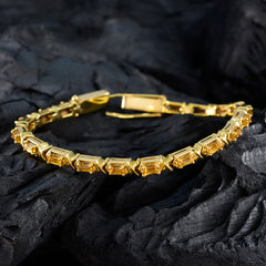 Citrin Achievement Iögonfallande Gult Sterlingsilver Tennisarmband