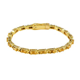 Citrine Achievement Eye-catching Yellow Sterling Silver Tennis Bracelet