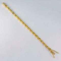 Peridot App Day Eye-catching Green 925 Silver Tennis Bracelet