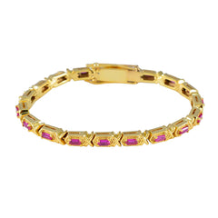 Ruby CZ Ascension Day Eye-catching Red 925 Silver Tennis Bracelet