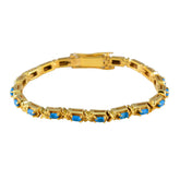 Turquoise Ash Wednesday Eye-catching Turquoise Silver Tennis Bracelet