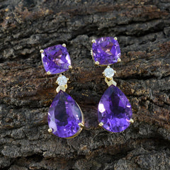 Amethyst-American-Riley-mehrere-Dangle-Lila-925-Silber-Ohrring