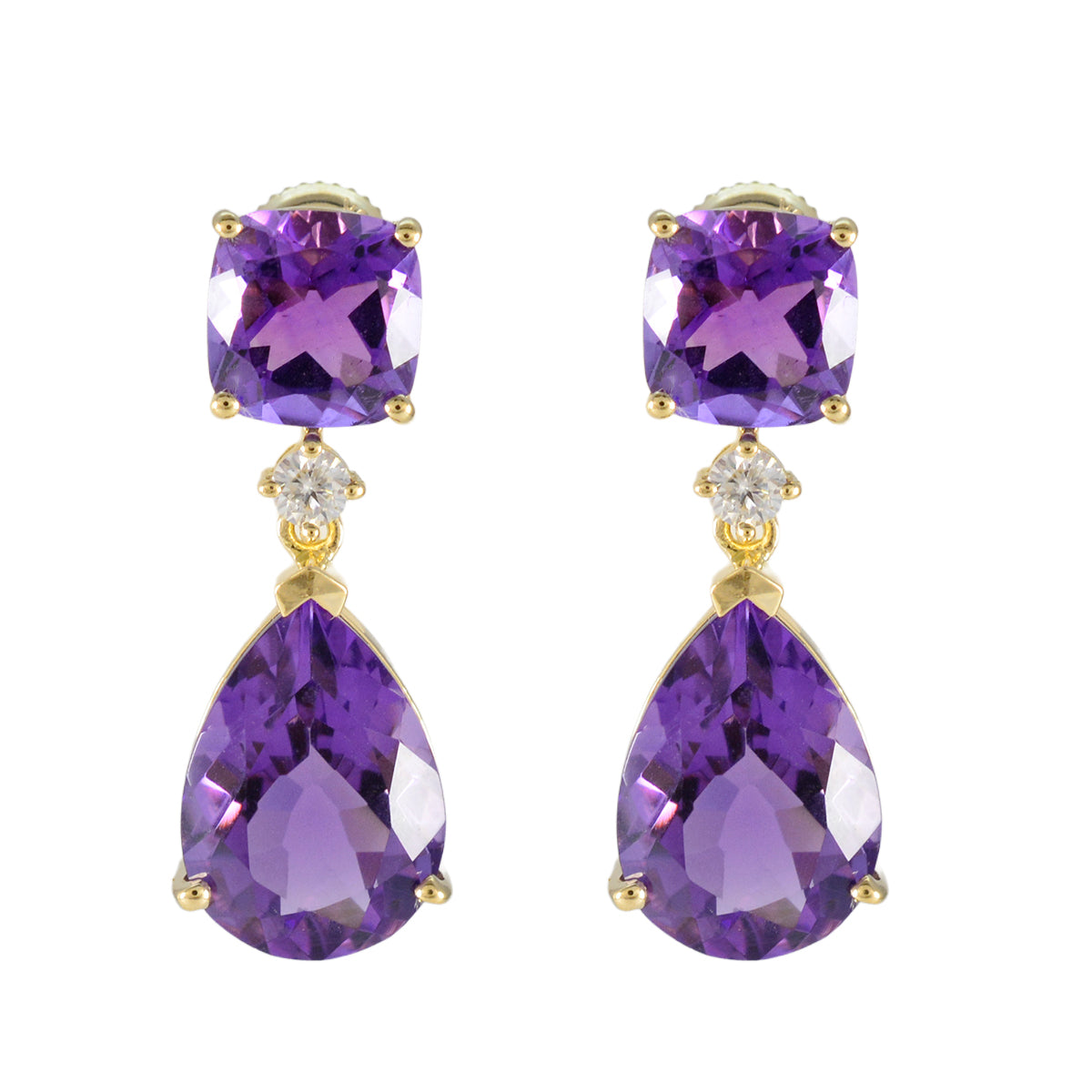 Amethyst-American-Riley-mehrere-Dangle-Lila-925-Silber-Ohrring