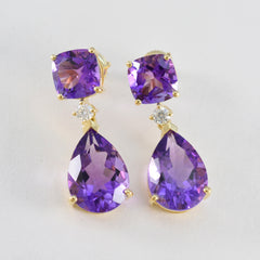 Amethyst-American-Riley-mehrere-Dangle-Lila-925-Silber-Ohrring