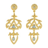 Blue-Topaz-CZ-Indian-Araya-multiple-Stud-Blue-Sterling-Silver-Earring