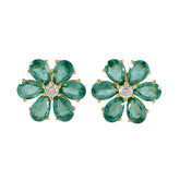 Emerald-CZ-Indian-Araya-multiple-Stud-Green-925-Sterling-Silver-Earring