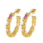 Multi-Latin-American-Aisha-multiple-Stud-multicolor-925-Sterling-Silver-Earring