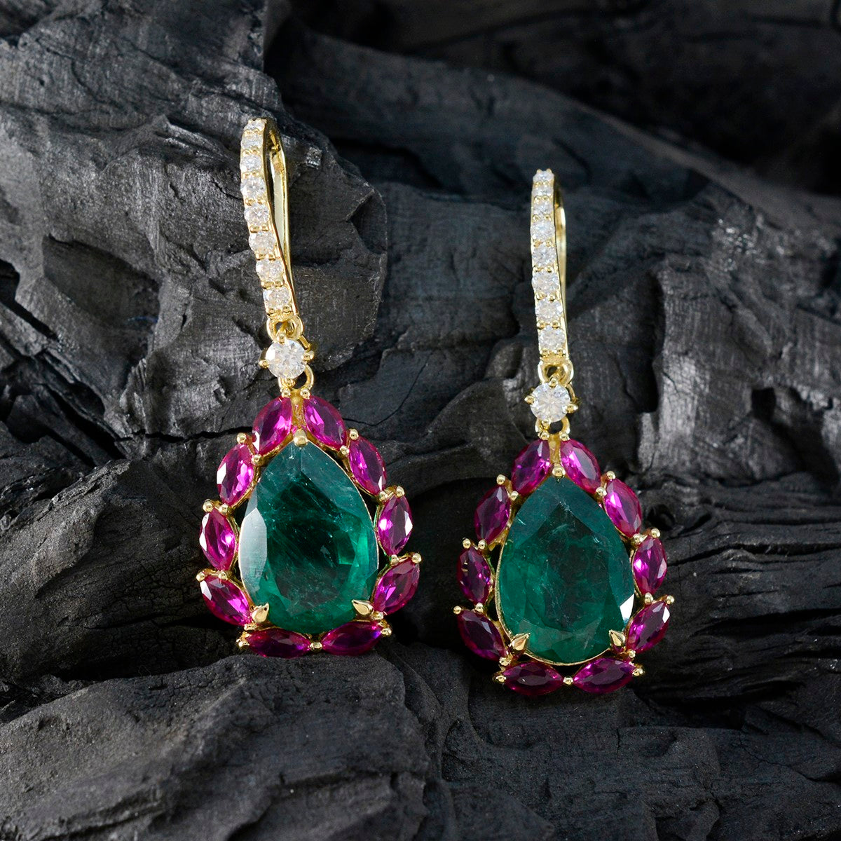 Multi-Indian-Kristine-multiple-Dangle-multicolor-Sterling-Silver-Earring