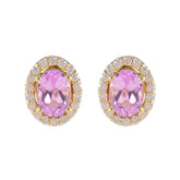 Pink-CZ-American-Fernanda-multiple-Stud-Pink-Silver-Earring