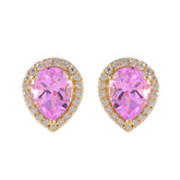 Pink-CZ-American-Micaela-multiple-Stud-Pink-Sterling-Silver-Earring