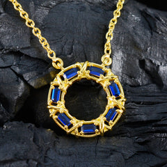 Colgante elegante de plata americana con zafiro azul Hepta Zoe