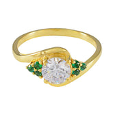 Emerald CZ multiple Indian Sterling Silver Green Gemstones Delicate Romantic Ring Jewelry