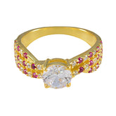 Ruby CZ Halo Korean 92.5 Silver Red Gems Whisper thin Love Ring Jewelry