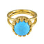 Turquoise Solitaire American 92.5 Silver Blue Gems Minimal Graceful Ring Jewellery