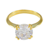 White CZ Solitaire Indian Silver White Gemstones Delicate Romantic Ring Jewellery