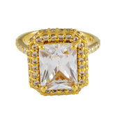 White CZ Halo Korean Silver White Gemstones Slim Love Ring Jewelry