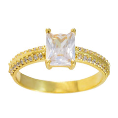 White CZ Halo Indian Silver White Gemstone Delicate Feminine Ring Jewelry