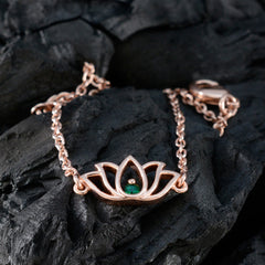 Armband med smaragd CZ Australia Day-kedja i grönt 925-silver