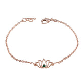 Emerald CZ Australia Day Minimalist Green 925 Silver Chain Bracelet