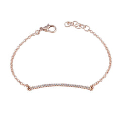 White CZ Back to School Whisper-thin White Silver Chain Bracelet