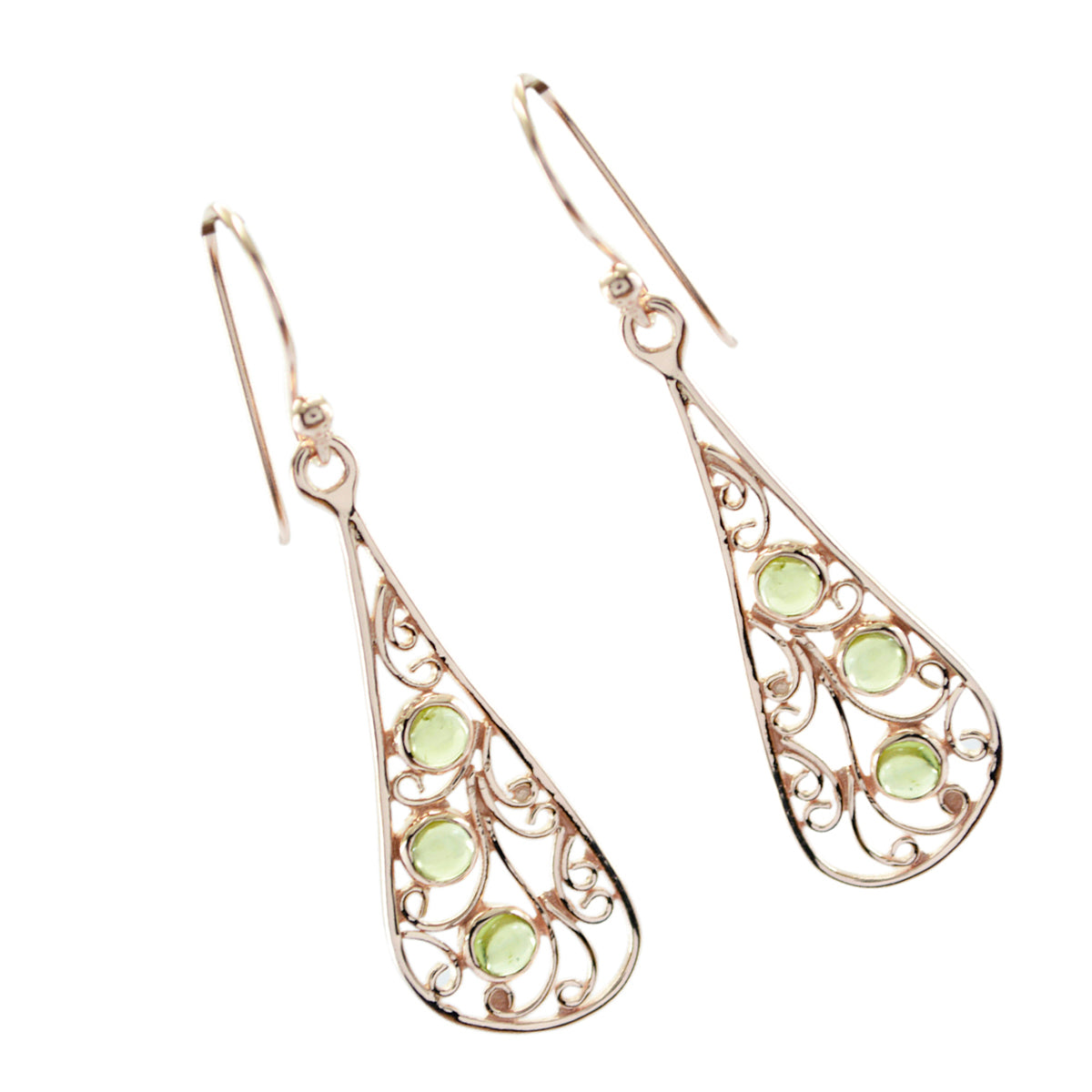 Peridot-African-Elena-multiple-Dangle-Green-Silver-Earring