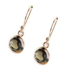 Smoky-Quartz-Japanese-Olivia-Solitaire-Dangle-Brown-Silver-Earring