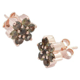 Smoky-Quartz-Italian-Victoria-multiple-Stud-Brown-Silver-Earring