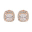 Cubic-Zirconia-French-Rosa-multiple-Stud-White-925-Sterling-Silver-Earring