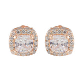Cubic-Zirconia-French-Rosa-multiple-Stud-White-925-Sterling-Silver-Earring