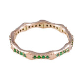 Emerald CZ multiple Latin American Sterling Silver Green Gemstones Delicate Eternity Band Jewellery