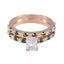 Emerald CZ Halo American 925 Sterling Silver Green Gemstones Whisper thin Love Ring Jewellery