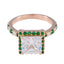 Emerald CZ Halo Korean 925 Sterling Silver Green Gems Whisper thin Romantic Ring Jewelry