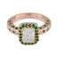 Emerald CZ Halo American 92.5 Silver Green Gemstone Versatile Promise Ring Jewellery