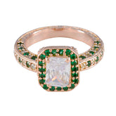 Emerald CZ Halo American 92.5 Silver Green Gemstone Versatile Promise Ring Jewellery