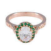 Emerald CZ Halo Indian 925 Sterling Silver Green Gemstone Whisper thin Promise Ring Jewelry