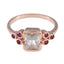 Ruby CZ Hepta Latin American 92.5 Silver Red Gems Delicate Graceful Ring Jewellery