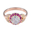 Ruby CZ Halo American 925 Silver Red Gems Delicate Fairytale Ring Jewellery