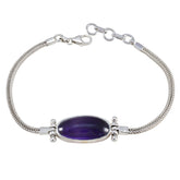 Amethyst Bastille Day Featherlight Purple 925 Silver Chain Bracelet