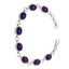 Amethyst Beer Day Minimal Purple Silver Links Bracelet