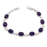 Amethyst Beginning of Autumn Tiny Purple Sterling Silver Links Bracelet
