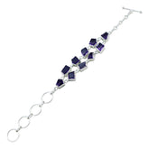 Amethyst Beginning of Oktoberfest Minimal Purple Silver Links Bracelet