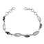 Amethyst Beginning of Spring Whisper-thin Purple Sterling Silver Links Bracelet