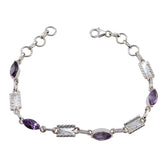 Amethyst Beginning of Spring Whisper-thin Purple Sterling Silver Links Bracelet