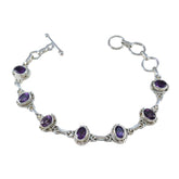 Amethyst Beginning of Winter Classic Purple Sterling Silver Links Bracelet