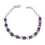 Amethyst Bicycle Day Tiny Purple Sterling Silver Links Bracelet