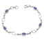 Amethyst Black Business Month Whisper-thin Purple Sterling Silver Links Bracelet