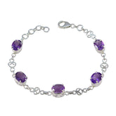 Amethyst Black Friday Featherlight Purple 925 Silver Links Bracelet