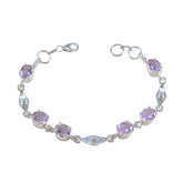 Amethyst Blue Monday Slim Purple Sterling Silver Links Bracelet