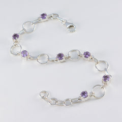 Amethyst BST ends Delicate Purple Sterling Silver Links Bracelet